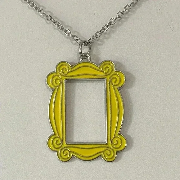 Handmade Friends Peep Hole Yellow Door Frame 24” Stainless Steel Necklace New - Picture 1 of 5